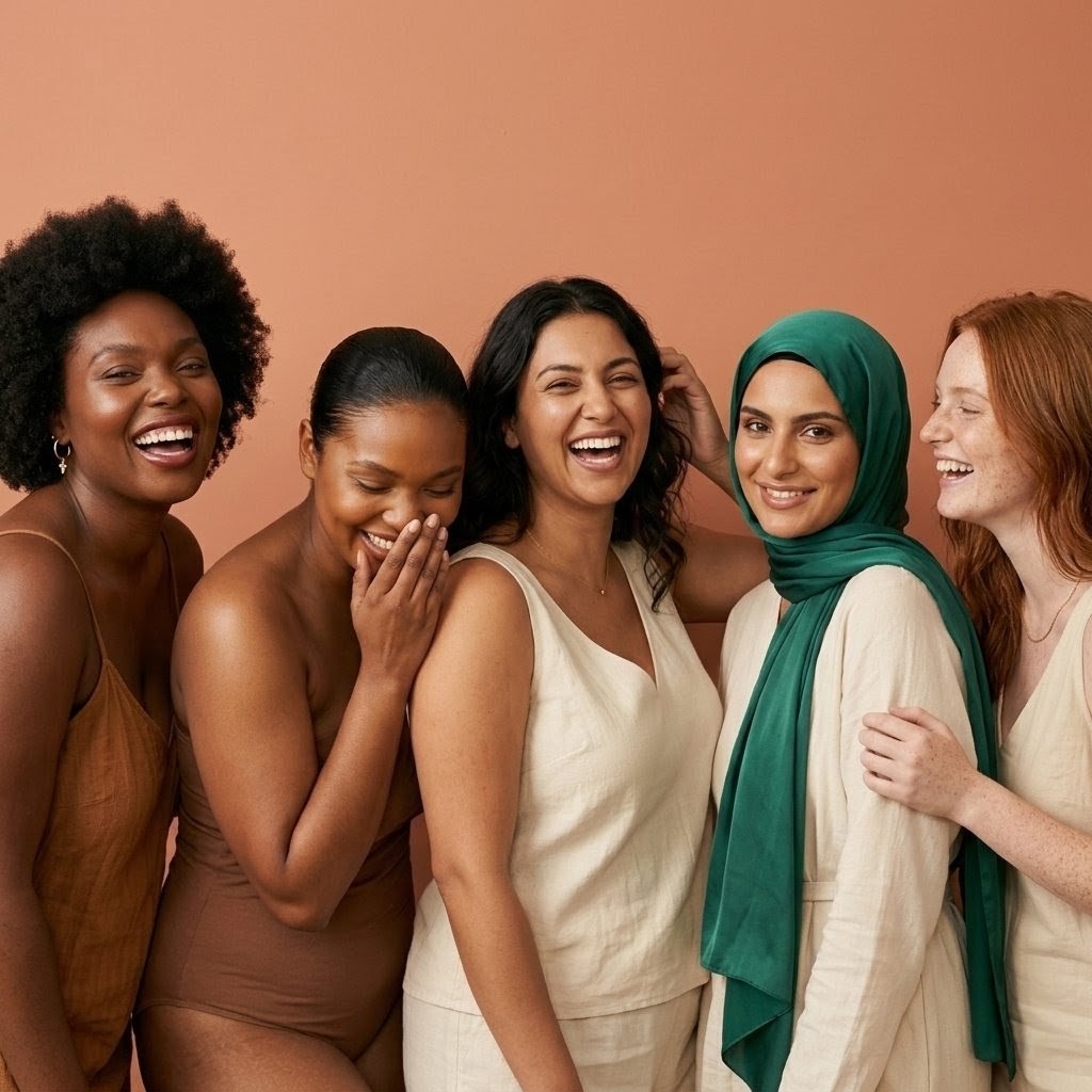 a diverse group of women laughing together, the lireth. community
